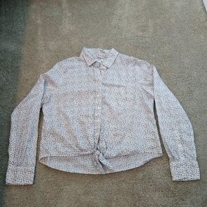J. Crew Factory Tie Front Floral Button Down Shirt